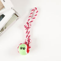 HKM-798035 Durable Puppy Molar Toy with Tennis Cotton Rope for Medium and Large Dogs