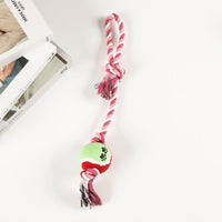 HKM-798035 Durable Puppy Molar Toy with Tennis Cotton Rope for Medium and Large Dogs