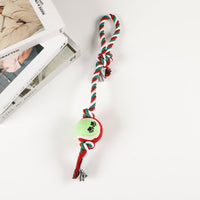 HKM-798035 Durable Puppy Molar Toy with Tennis Cotton Rope for Medium and Large Dogs