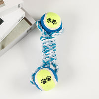 HKM-798035 Durable Puppy Molar Toy with Tennis Cotton Rope for Medium and Large Dogs