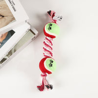 HKM-798035 Durable Puppy Molar Toy with Tennis Cotton Rope for Medium and Large Dogs