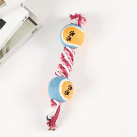 HKM-798035 Durable Puppy Molar Toy with Tennis Cotton Rope for Medium and Large Dogs