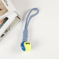 HKM-798035 Durable Puppy Molar Toy with Tennis Cotton Rope for Medium and Large Dogs