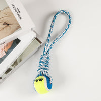 HKM-798035 Durable Puppy Molar Toy with Tennis Cotton Rope for Medium and Large Dogs