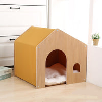 HKM-798099 Solid Wood Pet Tent for Cats and Dogs - Four Seasons Wooden Kennel