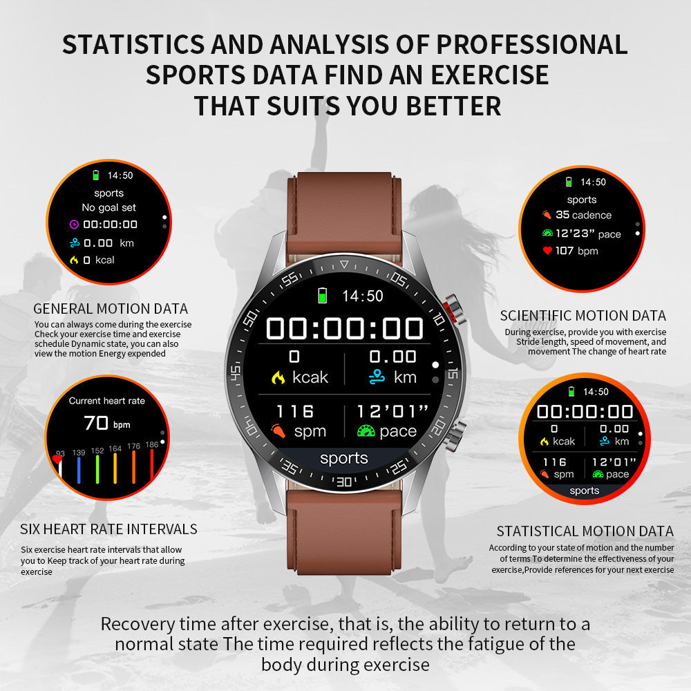 HKM-798099 Stylish Bluetooth Health Monitoring Watch with Steel Band for Business and Everyday Use