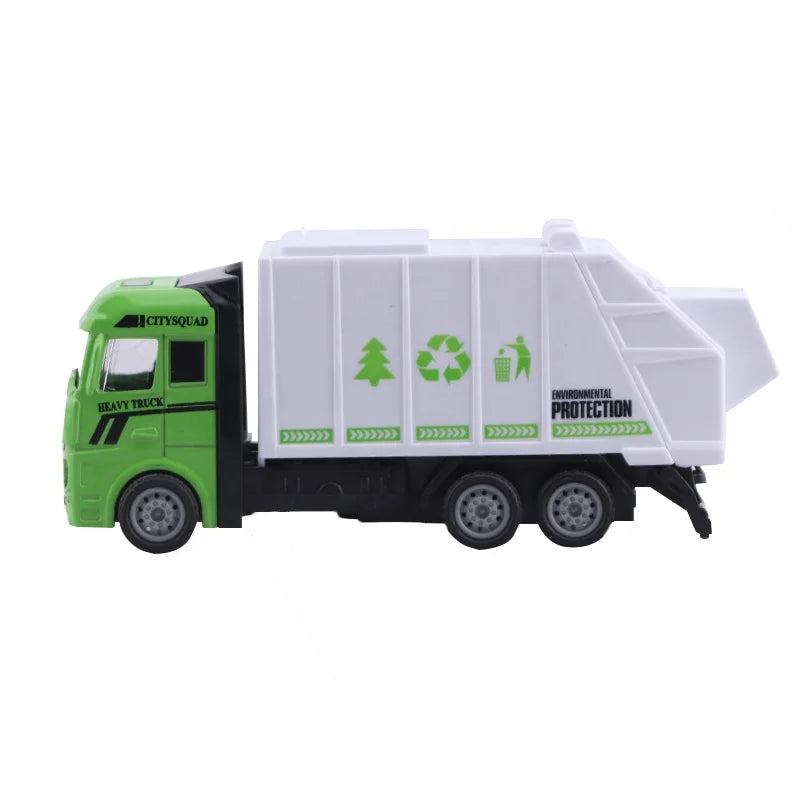 HKM-798227 1:43 Diecast Metal Garbage Truck Toy for Kids, Pull Back Action, Ages 2-7