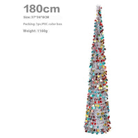 HKM-798355 Colorful Retractable Folding Christmas Tree Ornaments - 150cm/180cm Height