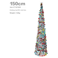 HKM-798355 Colorful Retractable Folding Christmas Tree Ornaments - 150cm/180cm Height