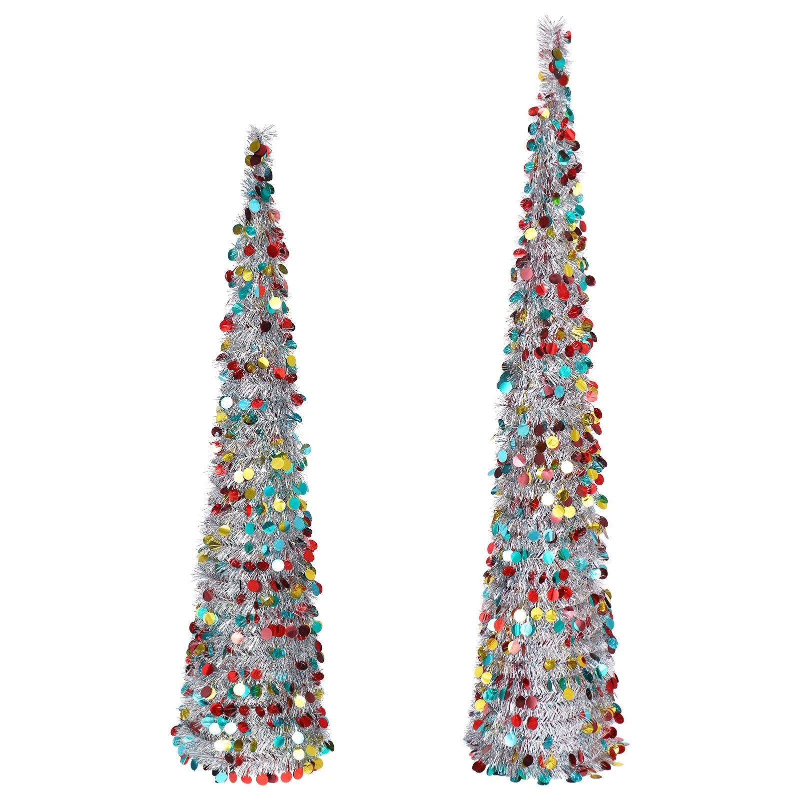 HKM-798355 Colorful Retractable Folding Christmas Tree Ornaments - 150cm/180cm Height