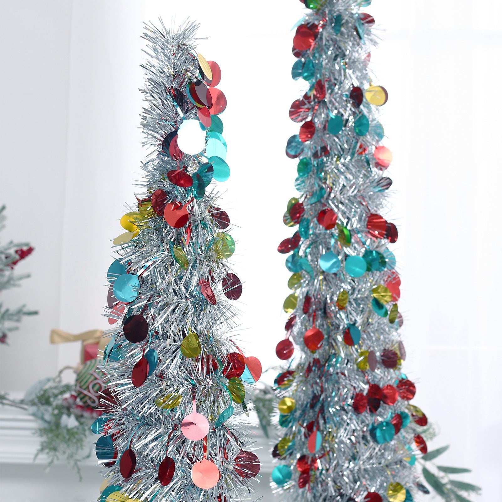 HKM-798355 Colorful Retractable Folding Christmas Tree Ornaments - 150cm/180cm Height