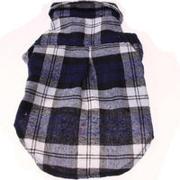 HKM-798355 Cute Plaid Pet Shirt for Small Dogs and Cats - Blue and Red Cotton Clothing