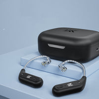 HKM-798483 KZ AZ09 Bluetooth Headset with Ear Hook - Silver-Plated Oxygen-Free Copper Wire, Black Color