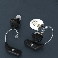 HKM-798483 KZ AZ09 Bluetooth Headset with Ear Hook - Silver-Plated Oxygen-Free Copper Wire, Black Color