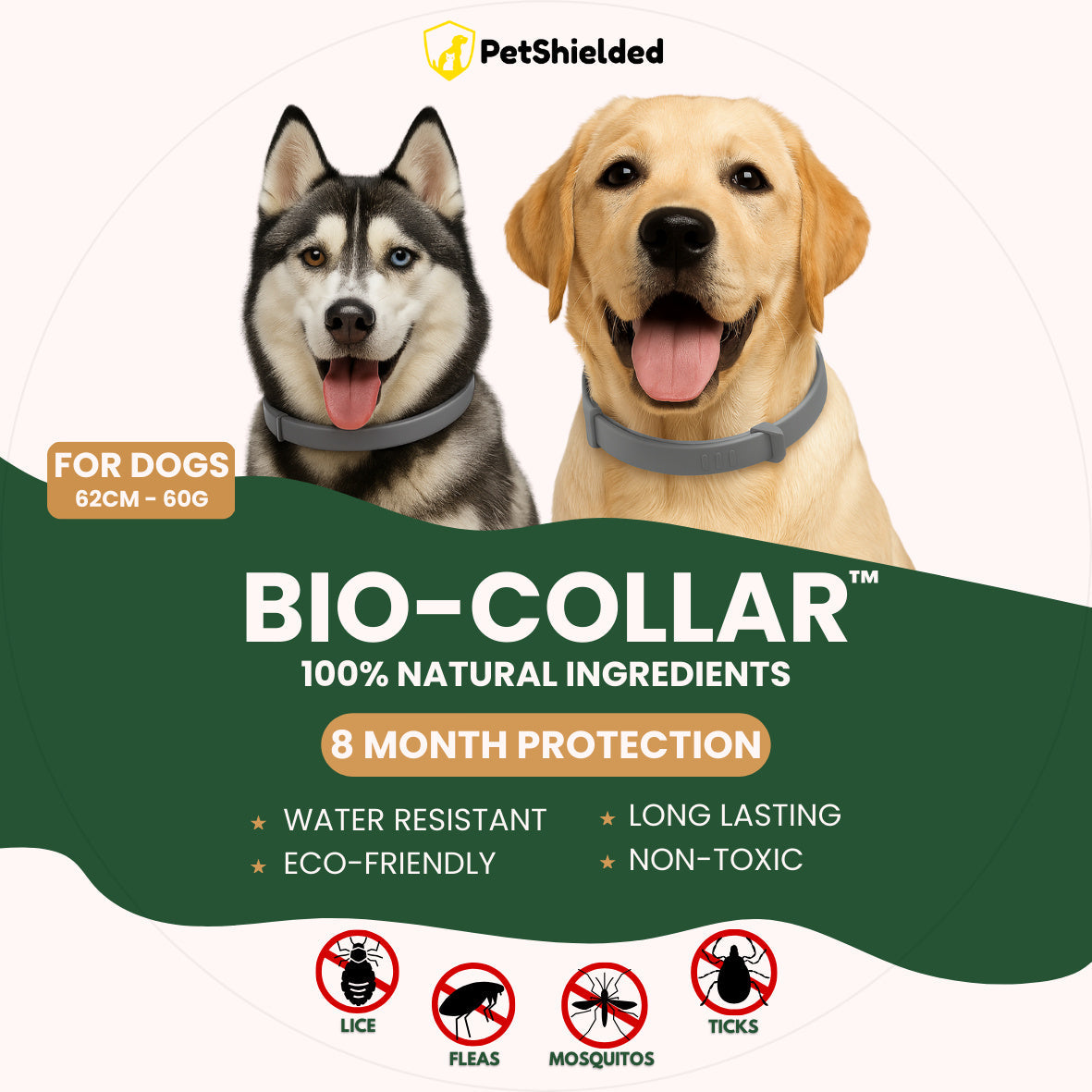 HKM-798739 Adjustable Insect Repellent Collar for Cats and Dogs - Natural, Waterproof, and Comfort-Focused