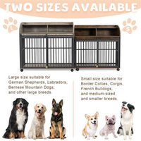 HKM-798739 Elegant Furniture-Style Large Dog Crate with Sliding Door and Ample Storage, Suitable for Medium Dogs up to 90 LBS