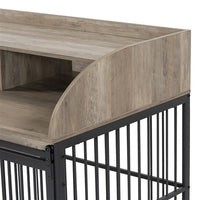 HKM-798739 Elegant Furniture-Style Large Dog Crate with Sliding Door and Ample Storage, Suitable for Medium Dogs up to 90 LBS