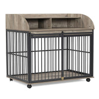 HKM-798739 Elegant Furniture-Style Large Dog Crate with Sliding Door and Ample Storage, Suitable for Medium Dogs up to 90 LBS