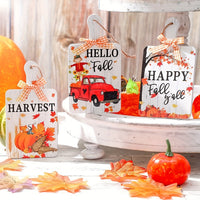 HKM-798867 Autumn Wooden Door Plate Pendant Set for Thanksgiving – 3 Decorative Styles
