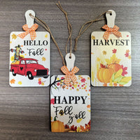 HKM-798867 Autumn Wooden Door Plate Pendant Set for Thanksgiving – 3 Decorative Styles