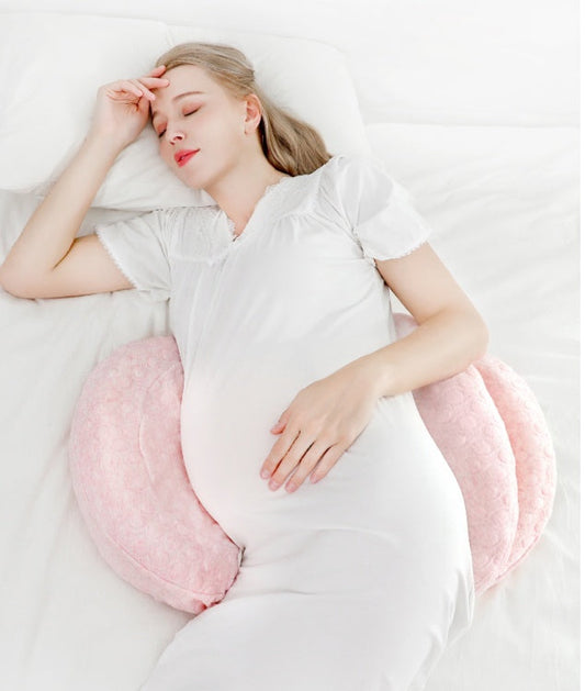 HKM-798867 Latex Maternity Waist and Side Sleeping Support Pillow - Sakura Pink, Lemon Green, Du Ruo Blue
