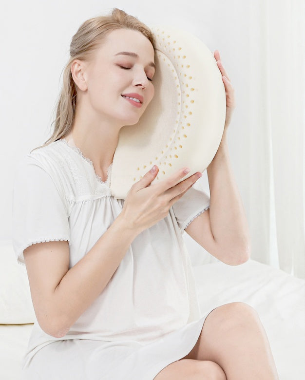 HKM-798867 Latex Maternity Waist and Side Sleeping Support Pillow - Sakura Pink, Lemon Green, Du Ruo Blue