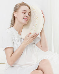 HKM-798867 Latex Maternity Waist and Side Sleeping Support Pillow - Sakura Pink, Lemon Green, Du Ruo Blue