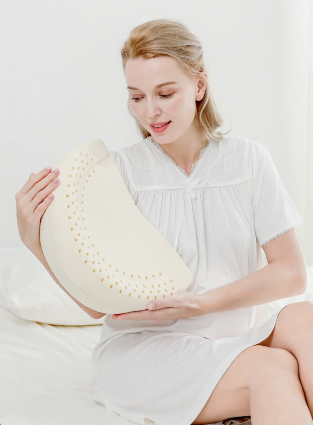 HKM-798867 Latex Maternity Waist and Side Sleeping Support Pillow - Sakura Pink, Lemon Green, Du Ruo Blue