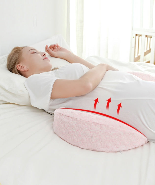 HKM-798867 Latex Maternity Waist and Side Sleeping Support Pillow - Sakura Pink, Lemon Green, Du Ruo Blue
