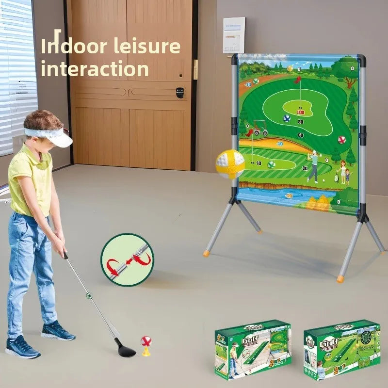 HKM-798995 Children's 2-in-1 Golf Target Throwing Mat - Indoor & Outdoor Sports Training Set, Plastic, 74x50x98 CM
