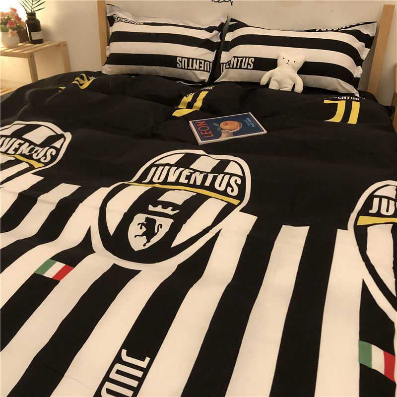 HKM-799059 Checkered Polyester Fiber Bedding Set, Includes Duvet Cover and Sheet, Four-Piece Collection
