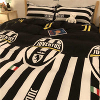 HKM-799059 Checkered Polyester Fiber Bedding Set, Includes Duvet Cover and Sheet, Four-Piece Collection