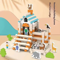 HKM-799315 Building Blocks Mortise and Tenon Puzzle Toy for Creative Construction, 107-Piece Educational Set for Ages 5-13