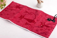 HKM-799315 Cotton Cat Face Towel with Embroidered Tail Design, 25x50cm