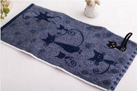 HKM-799315 Cotton Cat Face Towel with Embroidered Tail Design, 25x50cm