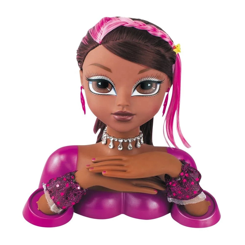 32 Inch Black Head Doll with Makeup Accessories for Pretend Play - Ideal for Kids Ages 2 to 13