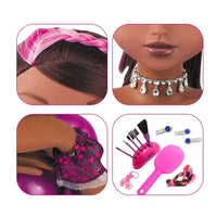 HKM-799379 32 Inch Black Head Doll with Makeup Accessories for Pretend Play - Ideal for Kids Ages 2 to 13