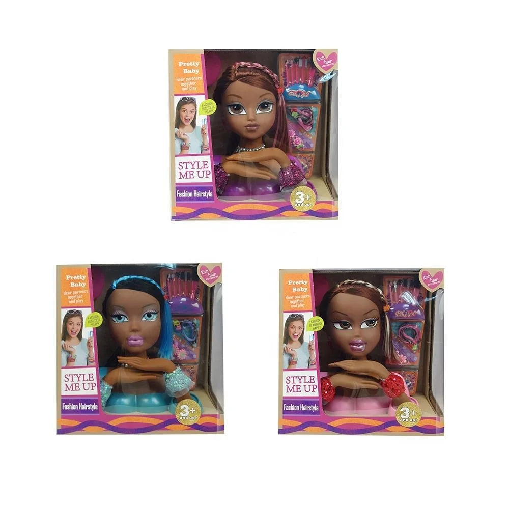 32 Inch Black Head Doll with Makeup Accessories for Pretend Play - Ideal for Kids Ages 2 to 13