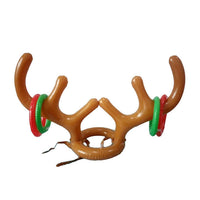 HKM-799507 Inflatable Reindeer Antler Hat Ring Toss Game - Holiday Fun for Families and Kids