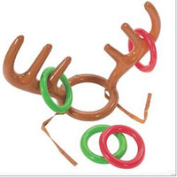 HKM-799507 Inflatable Reindeer Antler Hat Ring Toss Game - Holiday Fun for Families and Kids