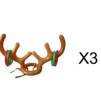HKM-799507 Inflatable Reindeer Antler Hat Ring Toss Game - Holiday Fun for Families and Kids