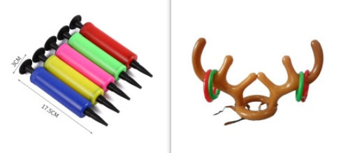 HKM-799507 Inflatable Reindeer Antler Hat Ring Toss Game - Holiday Fun for Families and Kids