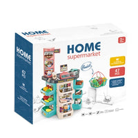 HKM-799571 Kids Supermarket Play Set with Cash Register, Battery Operated Light and Music, Plastic Toy for Girls Age 3+