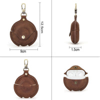 HKM-799635 Leather Clamshell Headphone Case for Huawei Freebuds 3 in Brown, Dark Brown, Royal Blue, and Burgundy