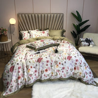 HKM-799891 Elegant 80 Tencel Luxury Bedding Set with Patch Embroidery - Multiple Designs and Sizes Available