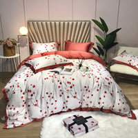 HKM-799891 Elegant 80 Tencel Luxury Bedding Set with Patch Embroidery - Multiple Designs and Sizes Available