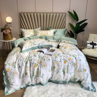 HKM-799891 Elegant 80 Tencel Luxury Bedding Set with Patch Embroidery - Multiple Designs and Sizes Available
