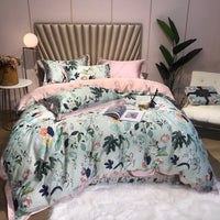 HKM-799891 Elegant 80 Tencel Luxury Bedding Set with Patch Embroidery - Multiple Designs and Sizes Available