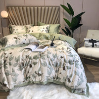 HKM-799891 Elegant 80 Tencel Luxury Bedding Set with Patch Embroidery - Multiple Designs and Sizes Available