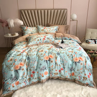 HKM-799891 Elegant 80 Tencel Luxury Bedding Set with Patch Embroidery - Multiple Designs and Sizes Available